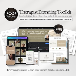 Therapist Branding Kit Full Branding Package Social Media Branding Template Marketing Bundle Instagram Bundle Business Brand Template Canva