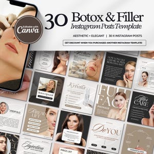 Botox Filler Instagram Vorlagen | Ästhetische Medspa Instagram-Vorlagen | Krankenschwester Injektion Social Media | Lip Filler Instagram Post