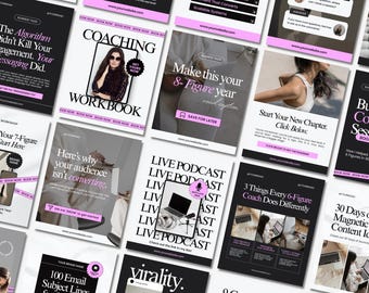 Modelli Instagram per Business Coach / Modelli per Social Media Manager / Post per Social Media Coach / Modello di Digital Marketing / Canva