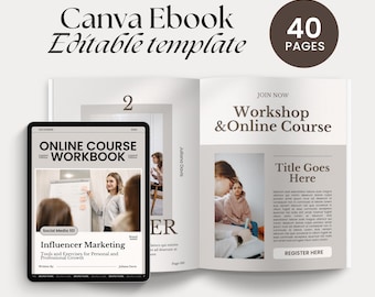 Edytowalny szablon e-booka, poradnik coachingowy, szablon Canva, magnes na potencjalnych klientów, kreator kursów, książka cyfrowa, szablon zeszytu ćwiczeń coachingowych, przewodnik po kursach