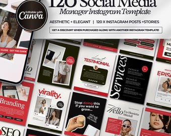 Modelli Instagram per Social Media Manager, Modelli per Social Media Manager, Modello di strategia social media estetica, SMM Instagram Canva, SMM