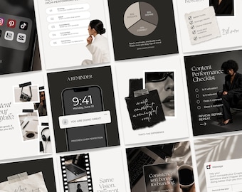 202 Social Media Manager & Content Creator Instagram Templates Pinterest-Inspired Aesthetic Trending Templates Canva Bundle Instant Download