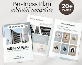 Business Plan Template Printable, Small Business Planner, Start Up Workbook, Side Hustle Planner, Canva Template, Business Start Up Guide