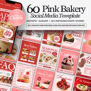 Bäckerei Instagram Vorlagen, Cafe Instagram Vorlage, Cake Shop, Bäckerei Branding Kit, Cafe Posts, IG Vorlagen, Canva Vorlagen