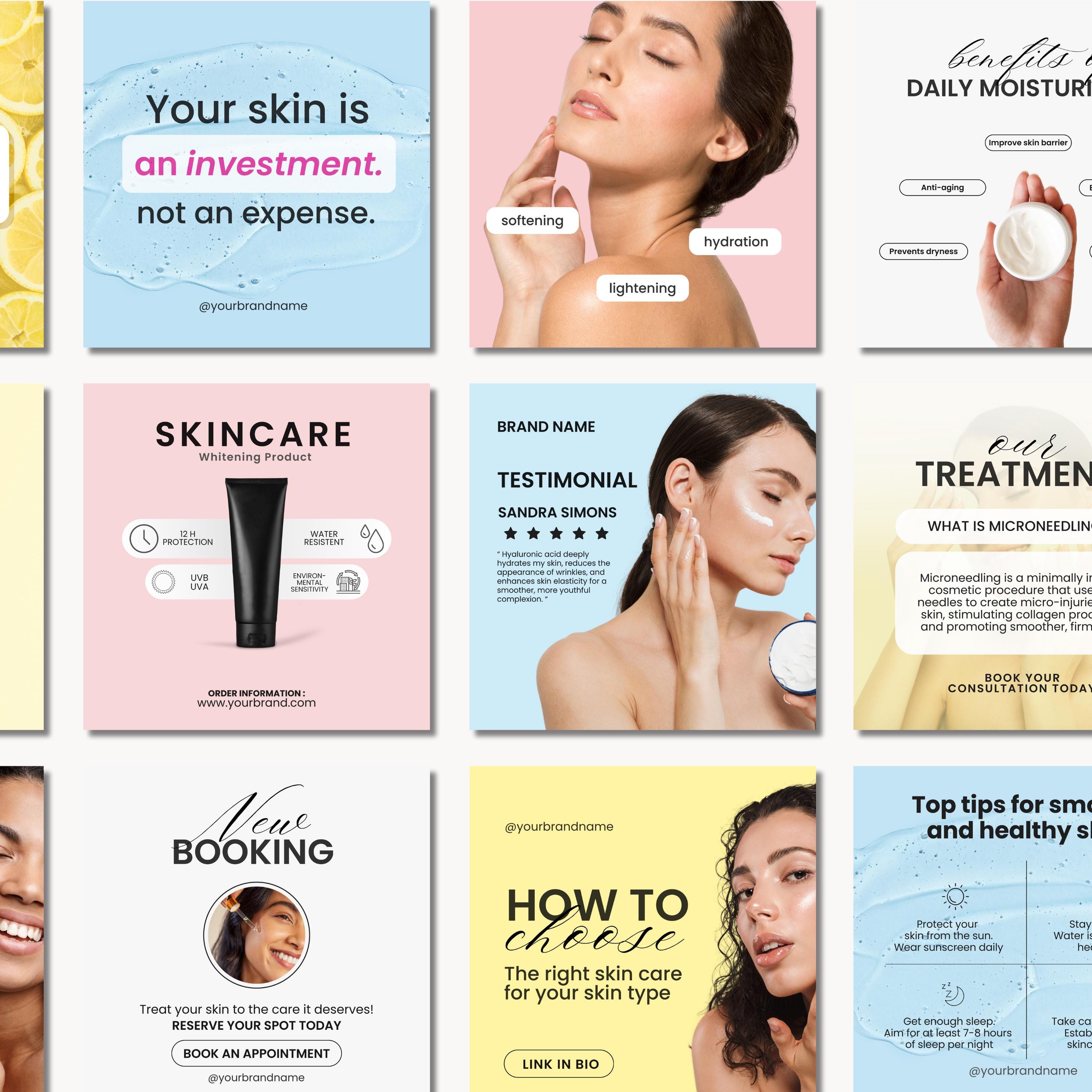 Skincare Instagram Templates, Esthetician Instagram Template, Skin ...