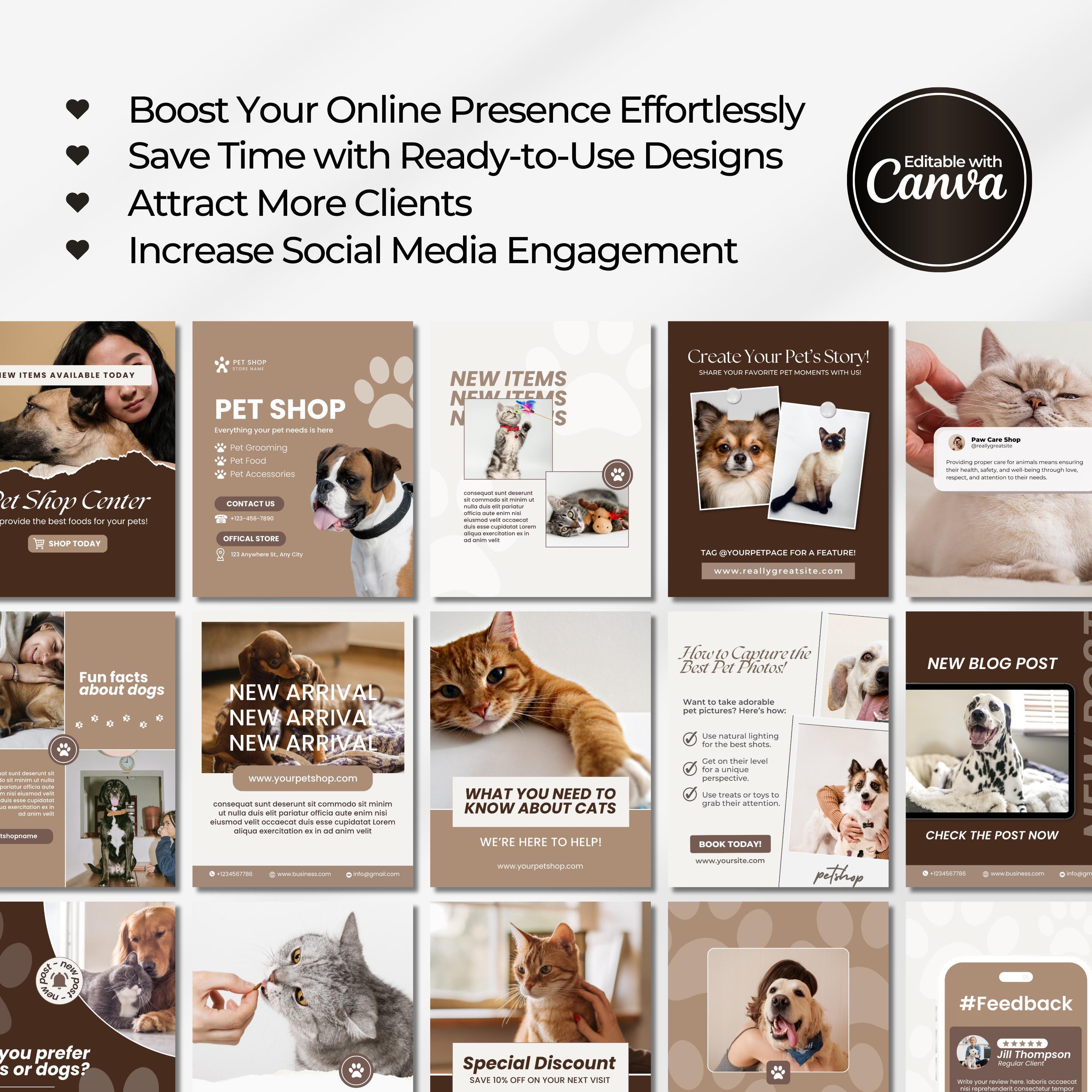Pets Instagram Post Template | Pet Instagram Story Template | Social ...