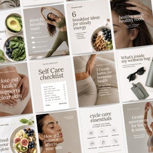 215 Health & Wellness Instagram Templates, Health Coach Content, Nutrition Posts, Hormone Health, Life Coach, Editorial Aesthetic IG Story