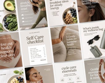 215 Health & Wellness Instagram Templates, Health Coach Content, Nutrition Posts, Hormone Health, Life Coach, Editorial Aesthetic IG Story