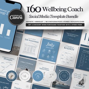 Wellbeing Coach Instagram Template, Wellness Coach, Health Coach, Holistic Coach, Canva Social Media, Life Coach, Nature Health & Wellness