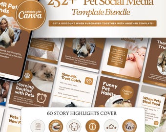 Pets Instagram Post Template | Pet Instagram Story Template | Social Media Template | Dog Cat Pet Lover Vet Template, Vet Business Template