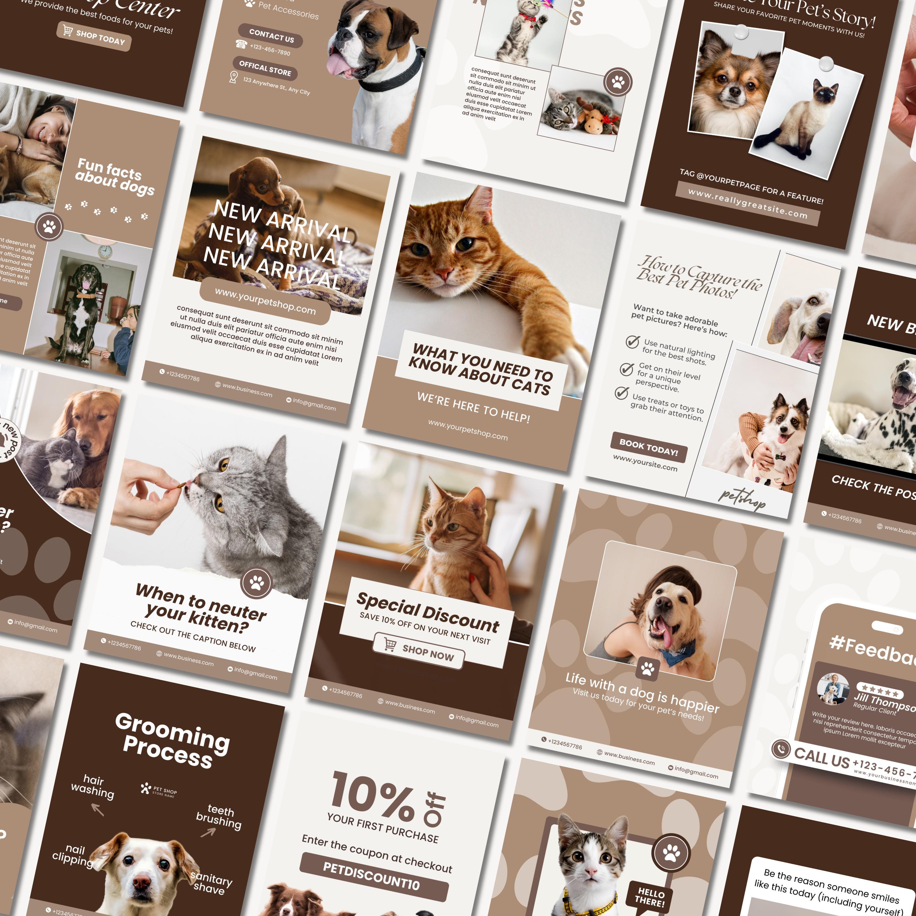 Pets Instagram Post Template | Pet Instagram Story Template | Social ...