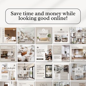 Interior Design Instagram Post Templates, Interior Decoration Posts and ...