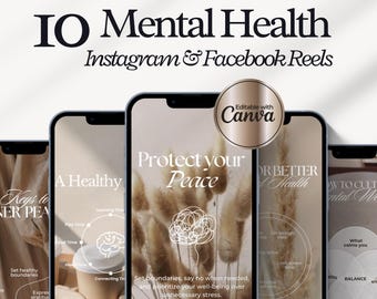 Mental Health Instagram Reels Template, Psychologist Templates, Therapist Social Media Template, Counseling Template, Mindset Coach, Canva