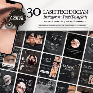 Lash Tech Artist Instagram Template | Lash Stylist Post Templates | Lash Tech Instagram Post | Lash Extension Post | Lash Tech Social Media