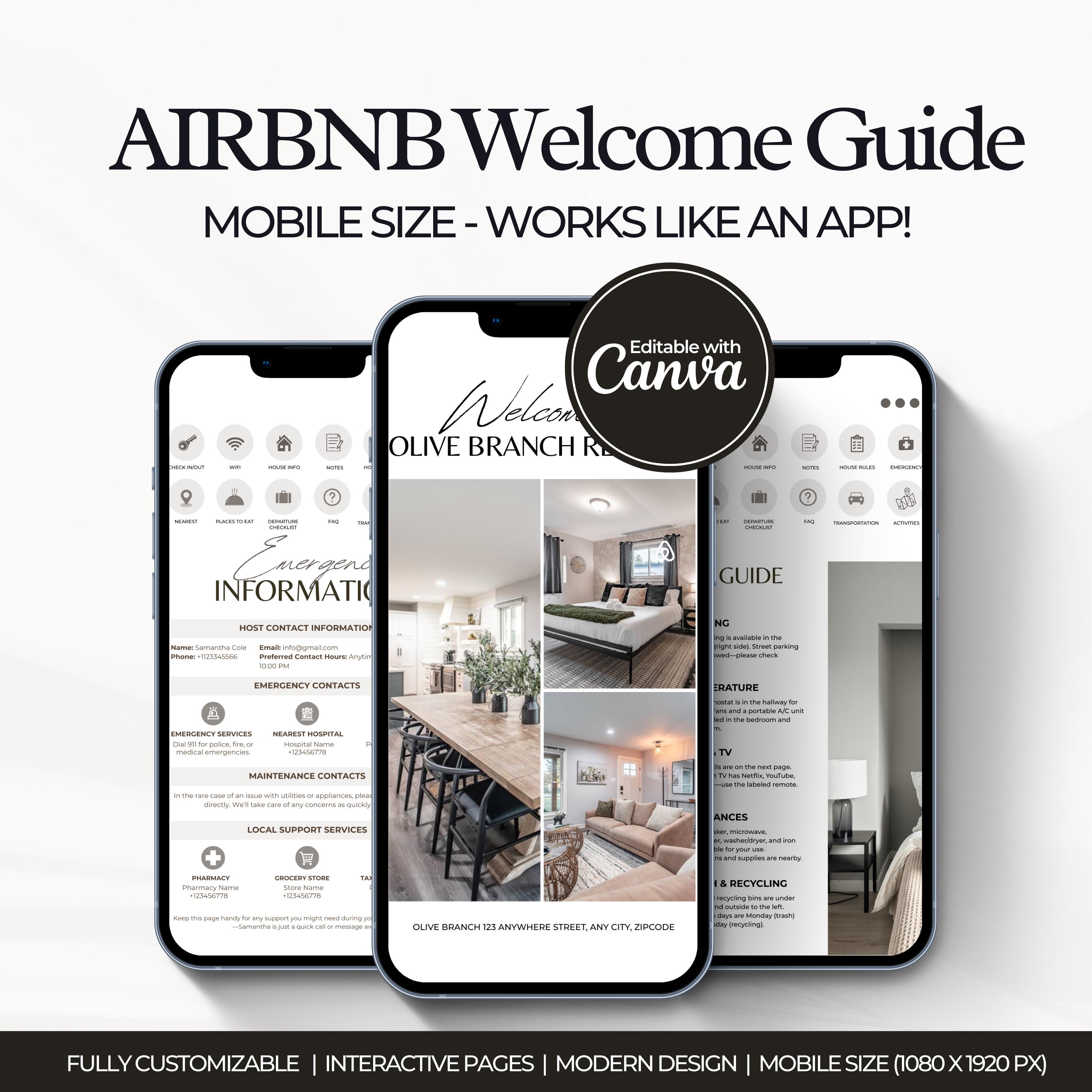 Airbnb Welcome Book Template Canva Host Bundle Kit Welcome Pack, Airbnb ...