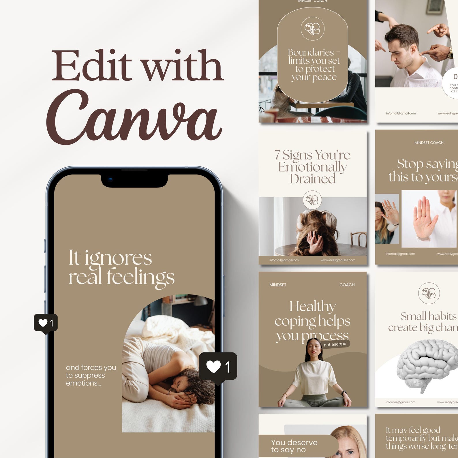 276 Mindset Coach Instagram Templates | Life Coach Templates | Mindset ...