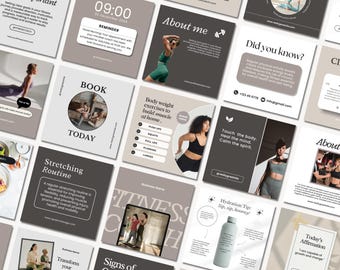 60 Personal Trainer Templates | Fitness Coach Instagram Template , Gym Trainer Post | Luxury Fitness | Wellness Coach | Health Coach Canva