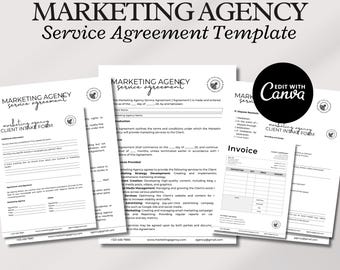 Sjabloon serviceovereenkomst marketingbureau: professioneel contract voor marketingstrategie, contentcreatie en beheer van sociale media