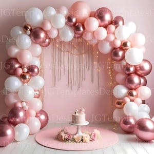 Pink twinkle digital backdrop, minimal Photography, Girl, Balloon Arch Pink Background Birthday, Maternity Overlay Jpeg Photoshop Composite