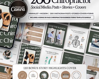 Chiropractic Wellness Social Media Posts Chiropractor Instagram Templates Chiropractic Clinic Templates Chiropractic Wellness Branding Canva