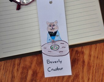 Star Trek Cat Beverly Crusher Hand Drawn Bookmark