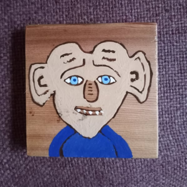 Wooden Star Trek Deep Space 9 art magnet, Young Ferengi would look good on any fridge