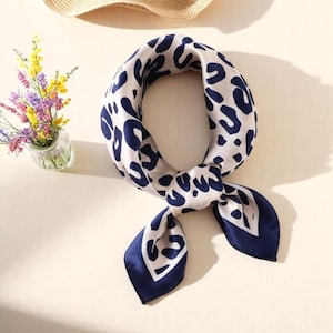 Real Silk Animal Print Scarf, Square Silk Scarf, For Elegant Women, Tren Scarves, Luxury Shawl, Soft Touch Scarf, Bag Handle
