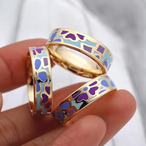 Geometric Enamel Scarf Ring: Stainless Steel Brooch Clip