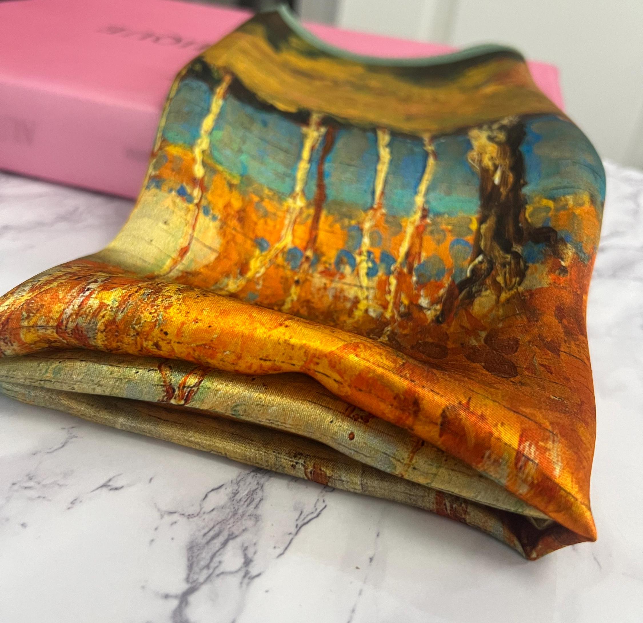 Firmati Outlet Sciarpa Di Seta Donna 53x53 Cm, Leggera E