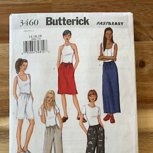 Butterick 3460 – Saia, shorts e calças pequenas para senhoritas / senhoritas – Tamanhos 14-16-18 – Padrão de papel – sem cortes