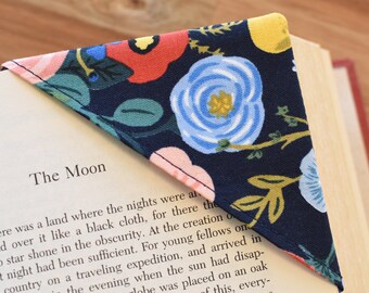 Fabric Corner Bookmark - Rifle Paper Co Fabric - Stocking Stuffer - Teacher Gift - Booklover Gift