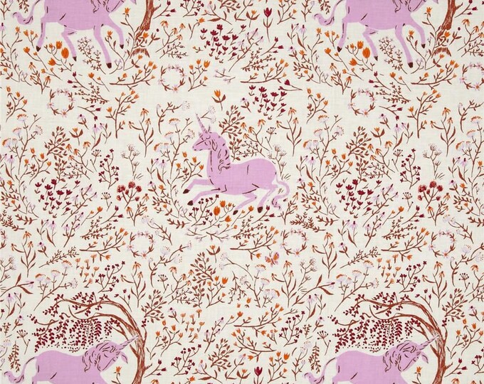 Heather Ross Far Far Away Unicorn in Lilac - Windham Fabrics - OOP ...
