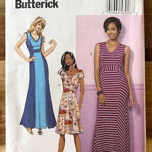 Butterick B6449 - Vestido de malha Misses&#39; - Tamanhos 8-10-12-14-16 - Padrão de papel - Sem cortes
