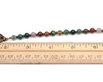 ShouTemari~手毬~天然石~ Brass Zen Bracelet, Multicolor Fancy Jasper Tibetan Om