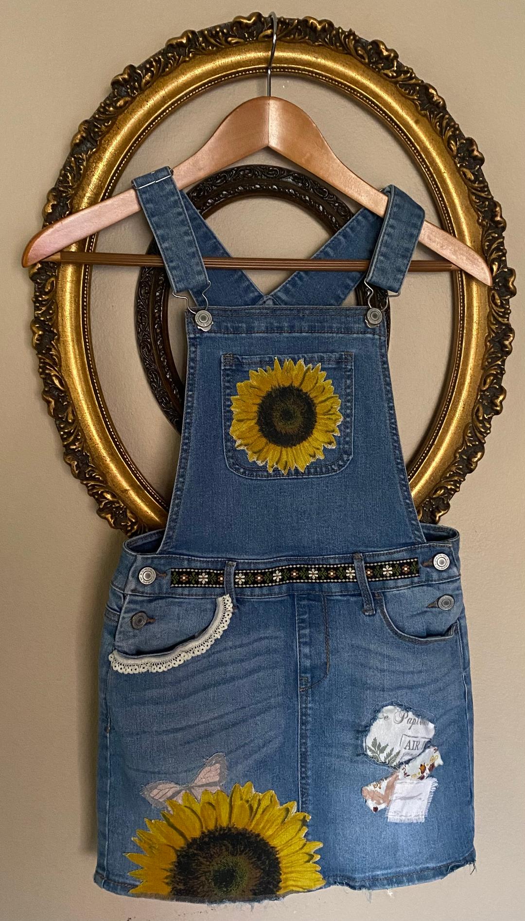 Sunflower Denim Dress - Etsy