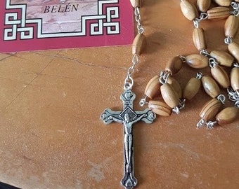 Rosary from the Holy Land - Jerusalem Cross - How to Pray the Rosary. Olive Wood Beads