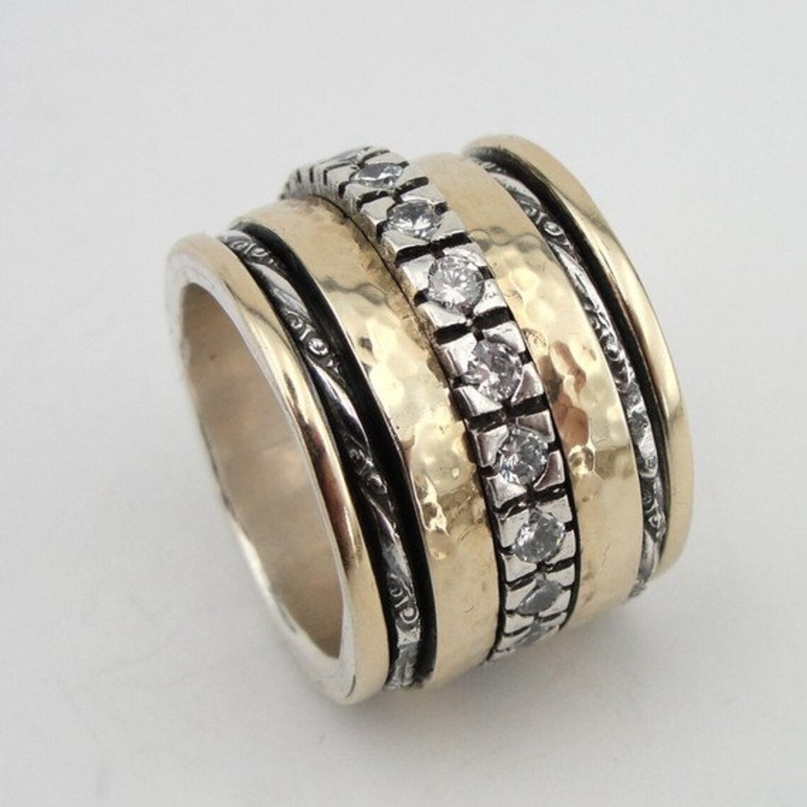 Spinner Ring for Women Spinner Ring Silver Yellow Gold Etsy