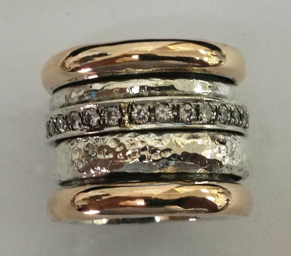 Items similar to Spinner ring , spinning rings , cz rings sterling ...