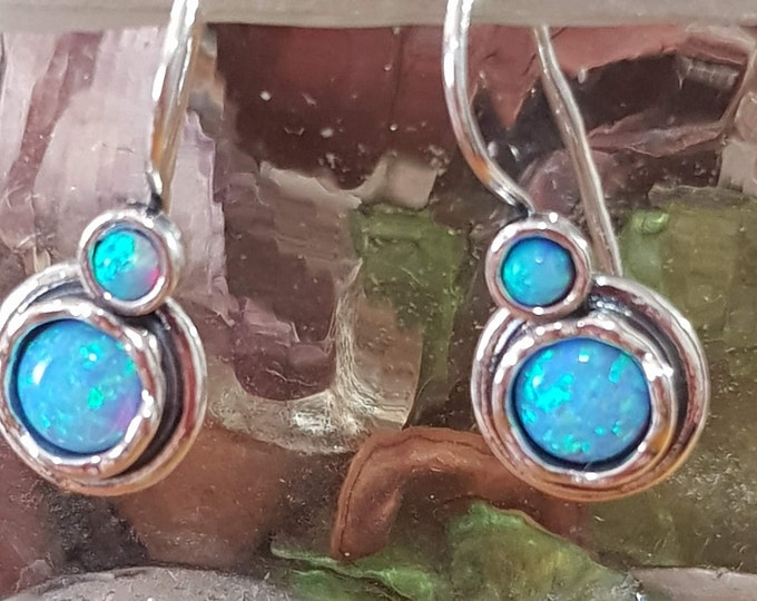 Featured listing image: Opal Earrings Etsy Israel earrings Sterling Silver earrings for women, opal earrings, earrings for woman,  Bluenoemi