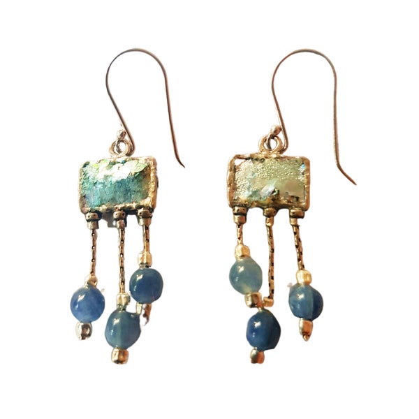 Designer earrings pendiente Roman glass earrings / orecchini pendenti argento / israel jewelry earrings romani / israelische schmuck