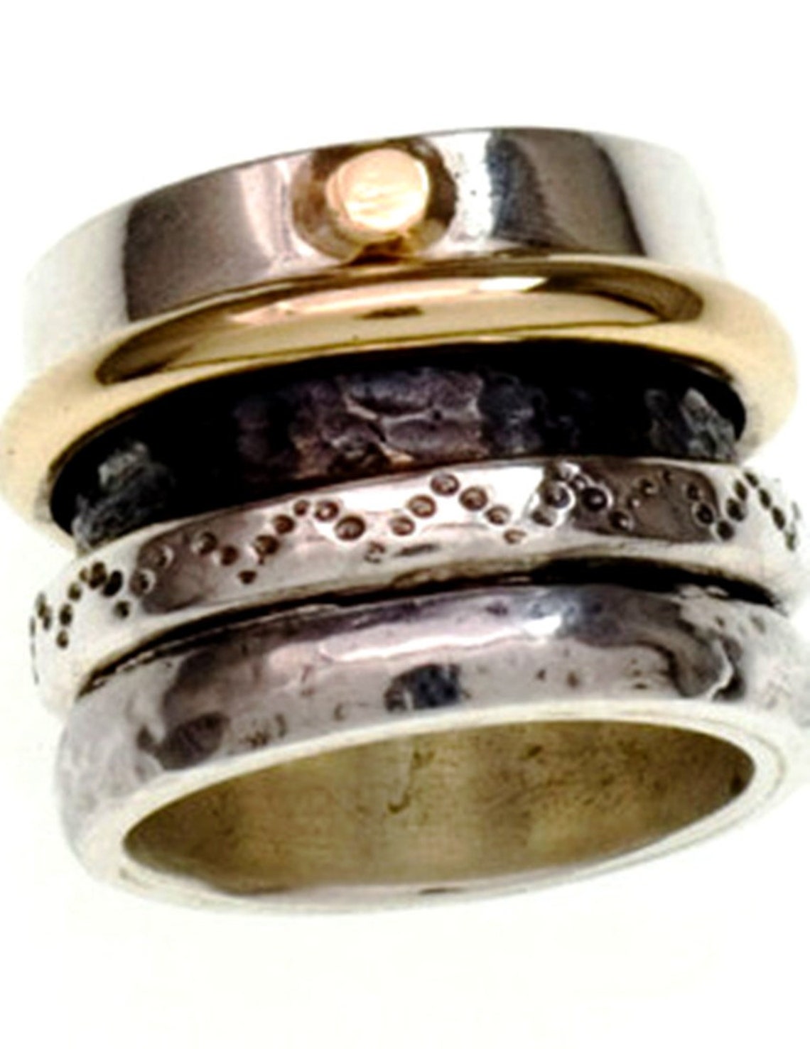 Spinner Ring for Man / Spinning ring silver Rose gold / Etsy