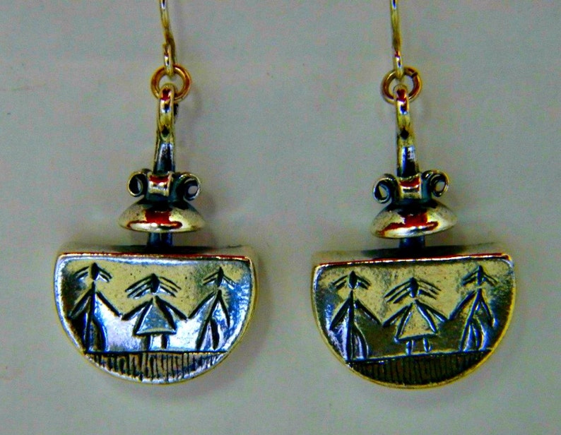 Sterling silver naif designer dangle ethnic earrings