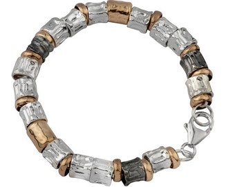 Silver and goldfilled bracelet sterling silver bracelets about 21 cm length