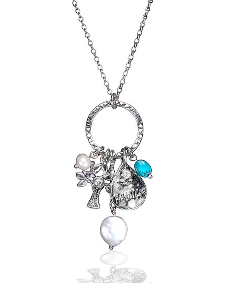 Sterling silver charms necklace