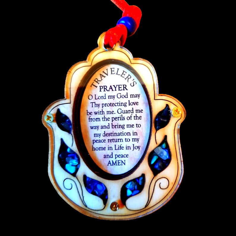 Traveler's Prayer hamsa for the car