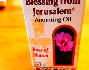 Bluenoemi Israeli Jewelry and Gifts Rose of Sharon Anointing Oil with Biblical Spices (10ml) Rose Oil