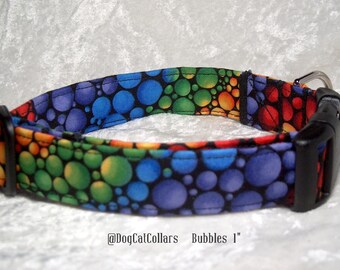 Colorful Bubbles Dog Collar or Cat Collar