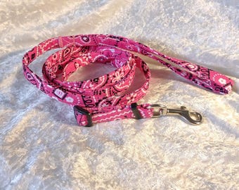 Hot Pink Bandana Adjustable Leash for Dogs or Cats