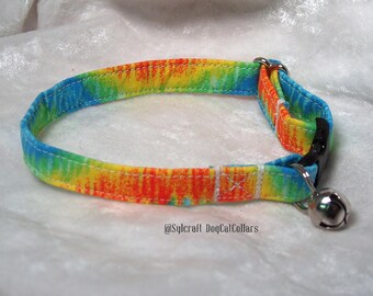 Tie Dye Cat Collar Breakaway for Cats Kittens or Large Cats