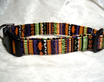 Halloween Stripe adjustable Dog Collar or Cat Collar